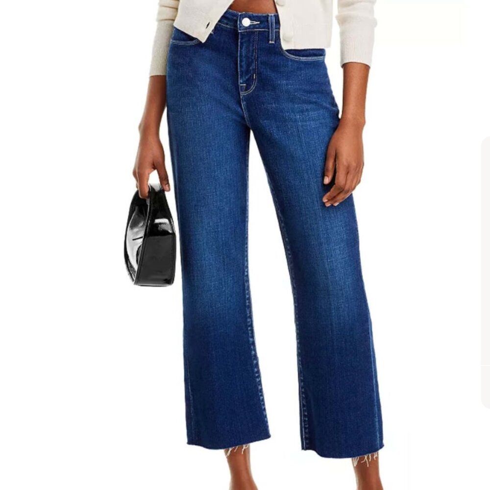 L'Agence Wanda Sutton Cropped Wide Leg Jeans Size 30